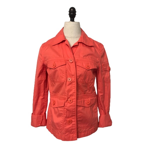 J. Crew Jackets & Blazers - 🛍J. Crew orange cotton safari jacket coat size XS J. Crew Jackets & Blazers - 🛍J. Crew orange cotton safari jacket coat size XS